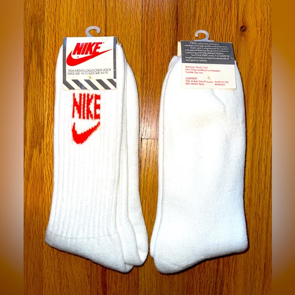 Nike Other - NEW!! NIKE MENS LOGO CREW SOCKS FROM THE 1980’s !!! 2 PAIR